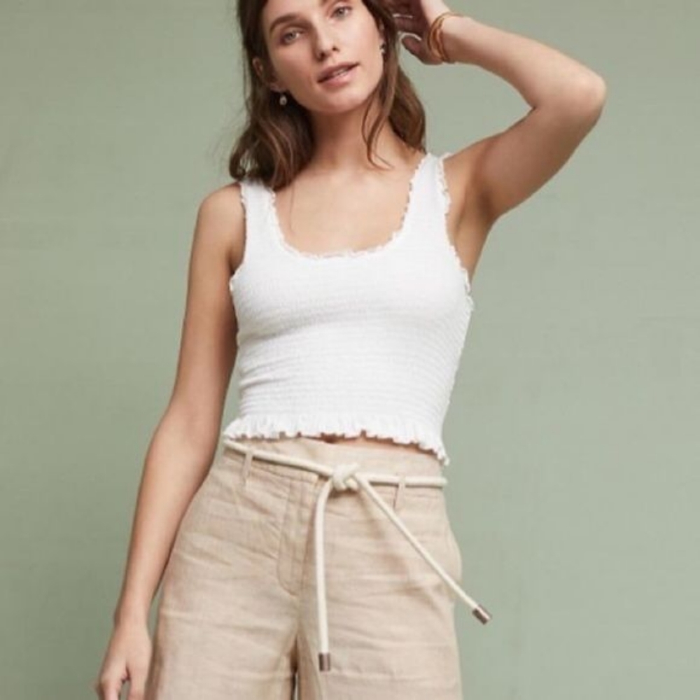 Anthropologie Floreat Smocked Tank Top